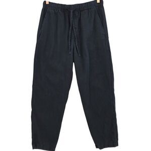 COS Mens S Navy Linen Blend Drawstring Elastic Waist Pull On Pants